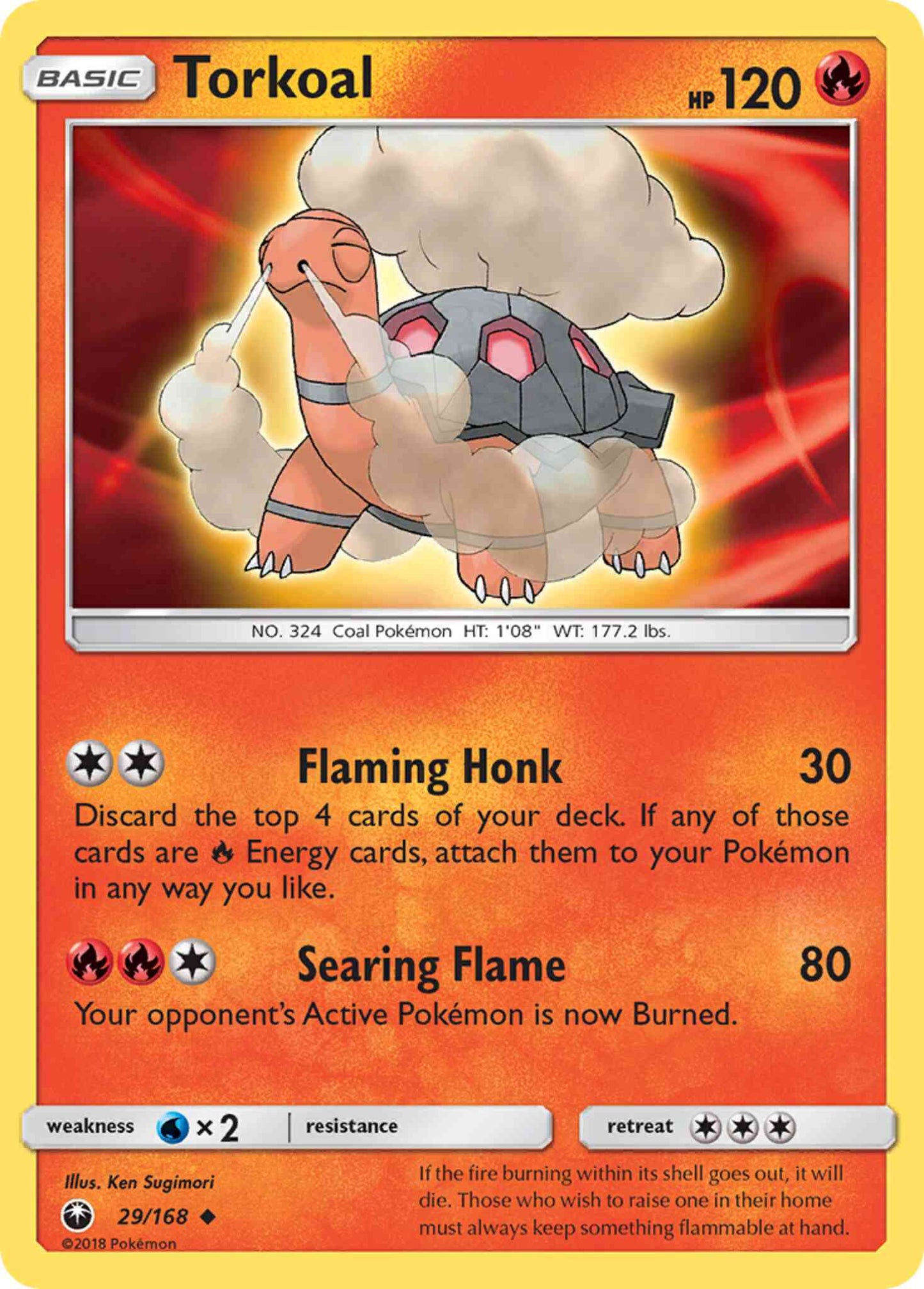 Torkoal - 29/168 - Uncommon [sm7-29] [Reverse Holo]