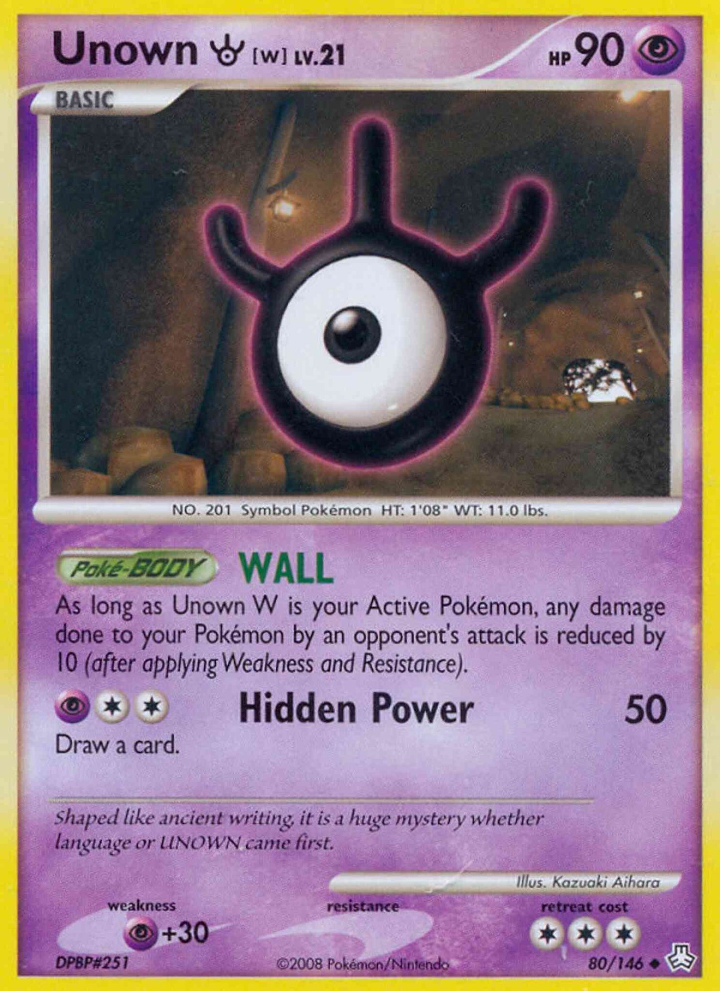 Unown W - 80/146 - Uncommon [dp6-80] [Reverse Holo]