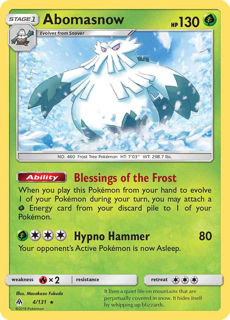 Abomasnow - 4/131 - Rare [sm6-4] [Non-Holo]