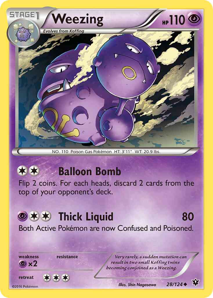 Weezing - 28/124 - Uncommon [xy10-28] [Reverse Holo]