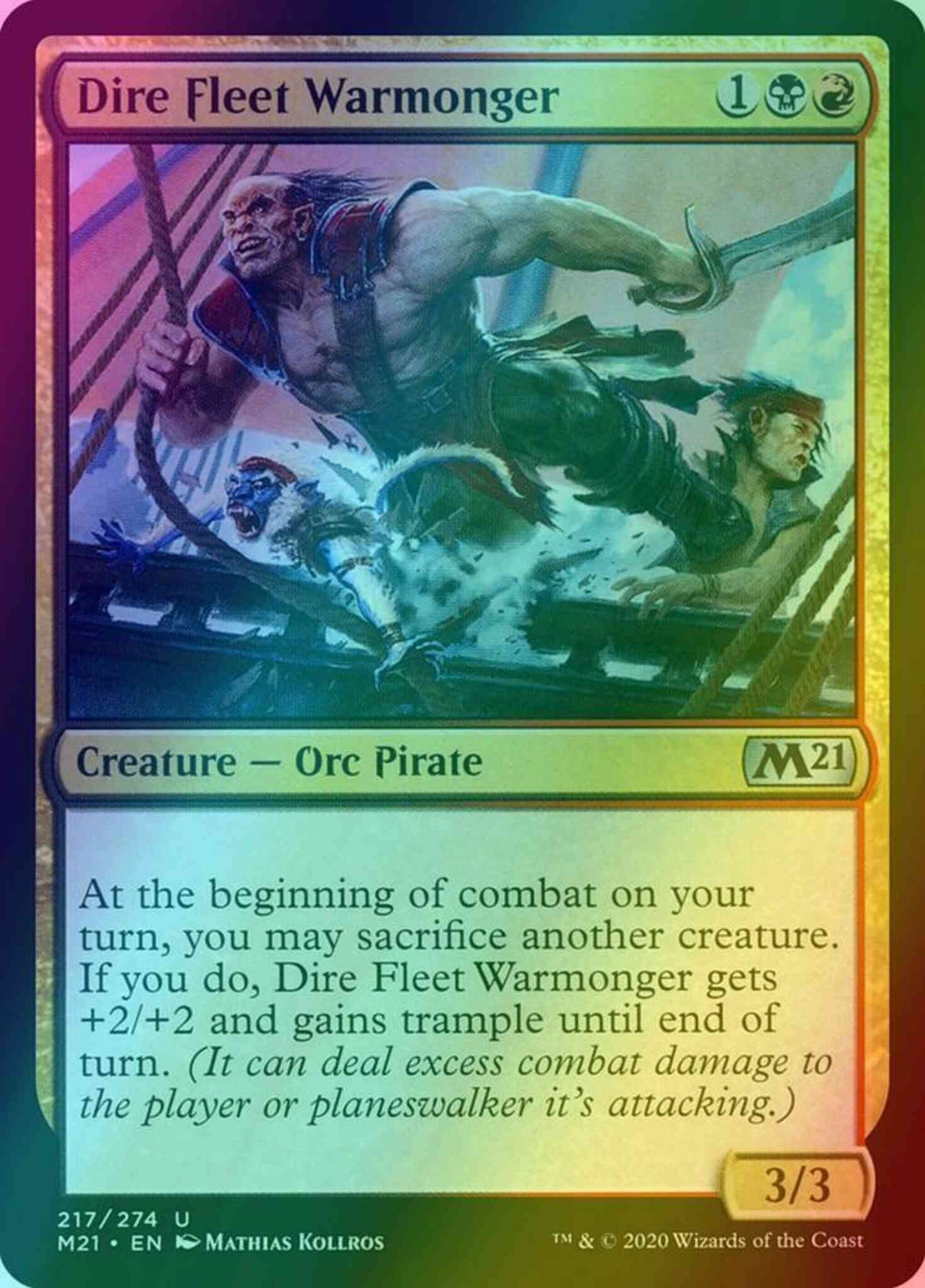 Dire Fleet Warmonger [217] [Core Set 2021] [Foil]