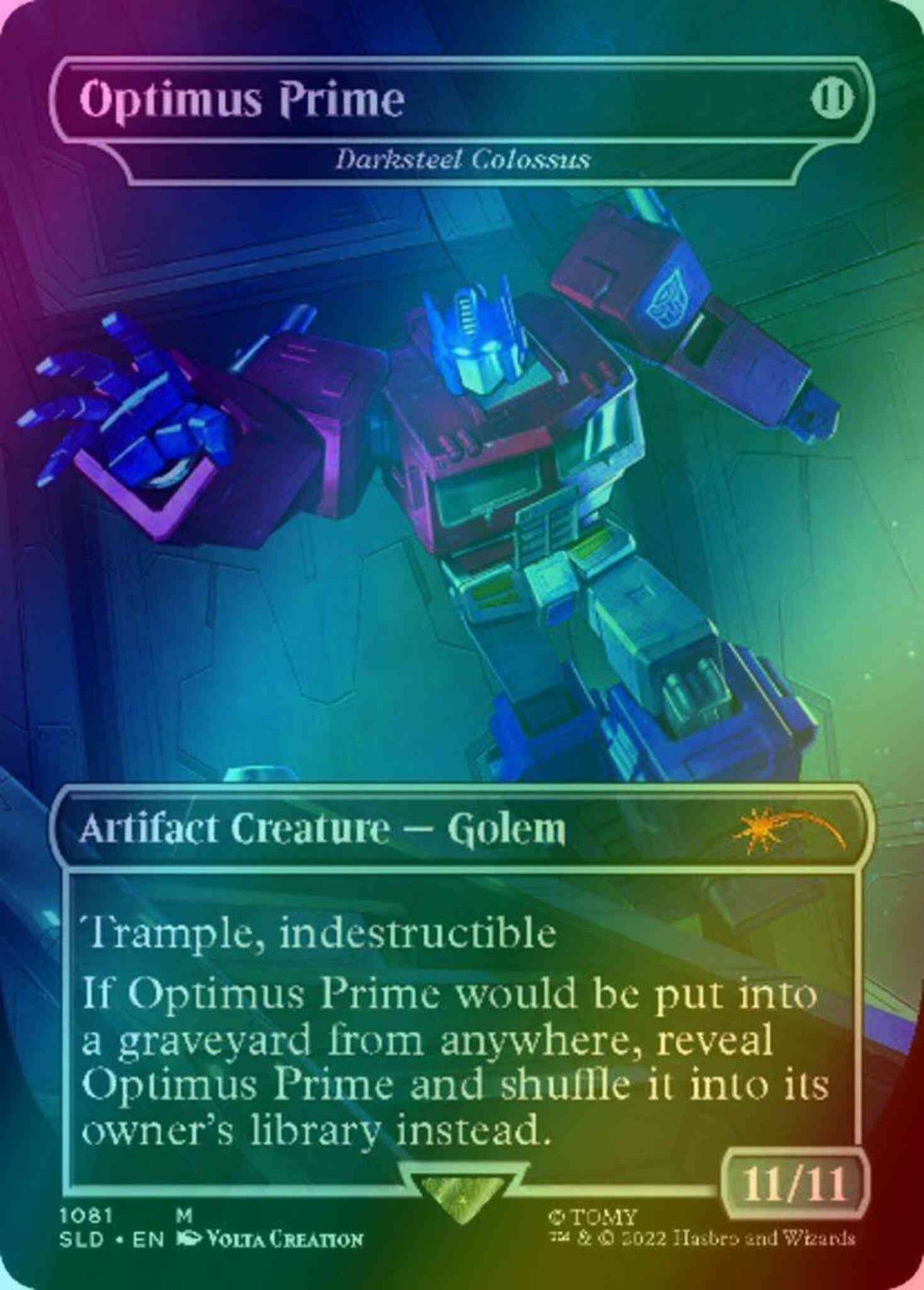 Optimus Prime - Darksteel Colossus // Optimus Prime - Darksteel Colossus [1081] [Borderless] [Transformers: Prime Vs. Megatron] [Secret Lair Drop] [Foil]