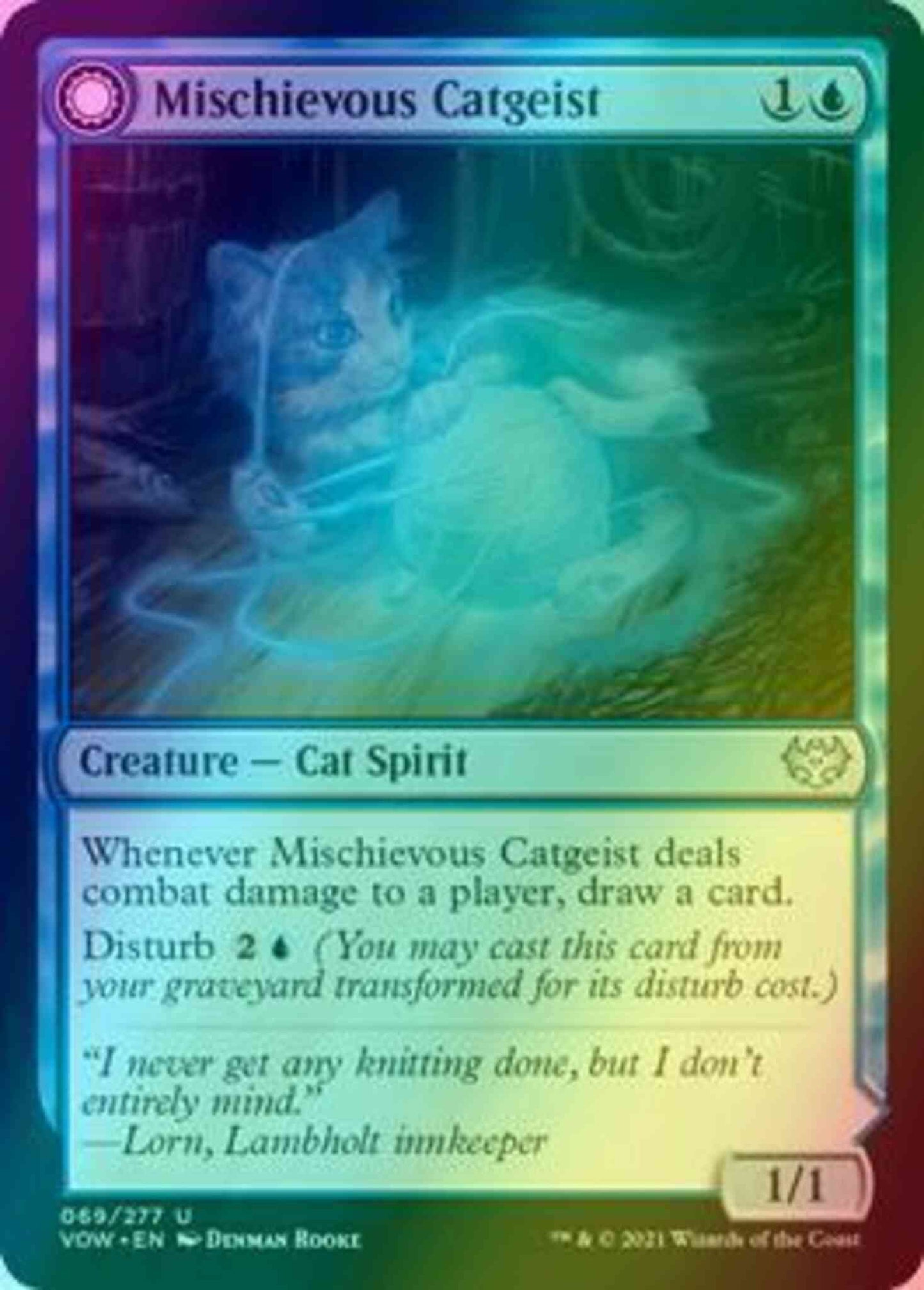 Mischievous Catgeist // Catlike Curiosity [69] [Innistrad: Crimson Vow] [Foil]
