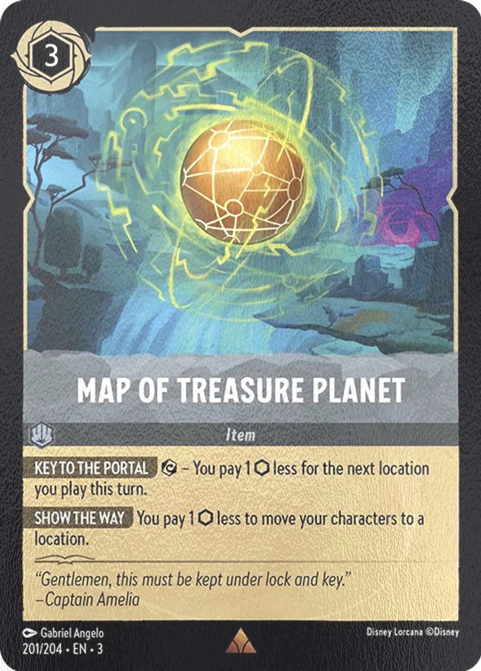Map of Treasure Planet - 201/204 [Into the Inklands] [Cold Foil]