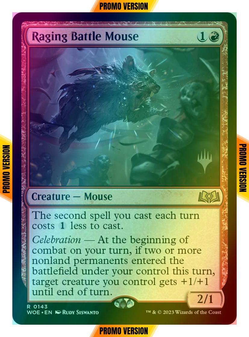 Raging Battle Mouse [143p] [Promo Pack] [Wilds of Eldraine: Promos] [Foil]