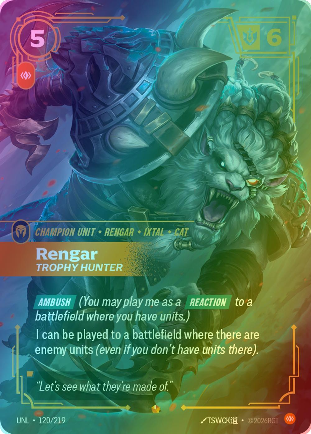 Rengar - Trophy Hunter - 120/219 [Unleashed] [Foil]