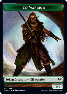 Elemental Token (06) // Elf Warrior Token (15) [Kaldheim Commander Tokens] [Non-Foil]