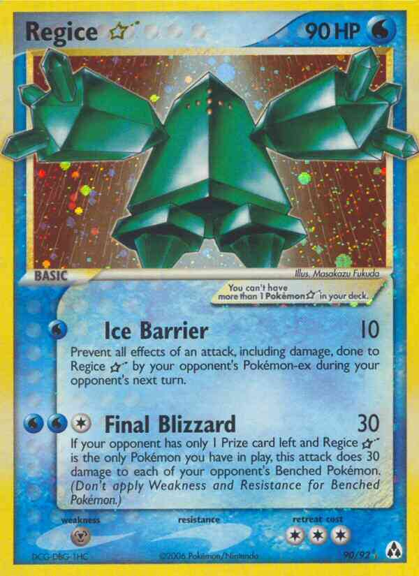 Regice Star - 90/92 - Rare Holo [ex12-90] [Holo]