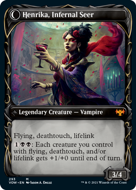 Henrika Domnathi // Henrika, Infernal Seer [293] [Fang Frame Showcase] [Innistrad: Crimson Vow] [Non-Foil]