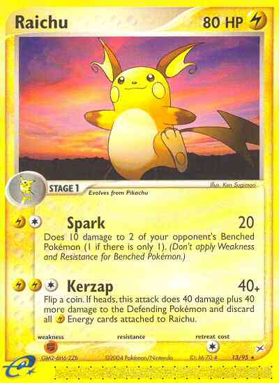 Raichu - 13/95 - Rare [ex4-13] [Reverse Holo]