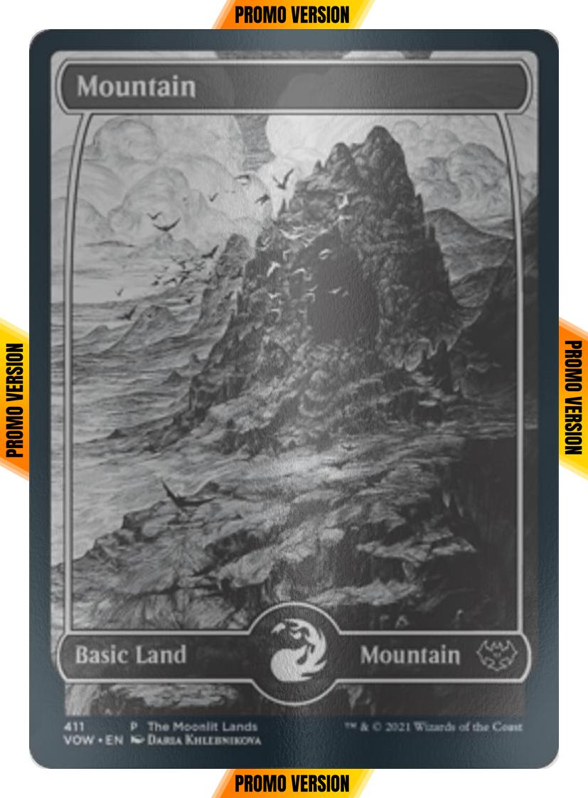 Mountain [2021] [411] [Moonlit Lands] [Innistrad: Crimson Vow] [Etched Foil]
