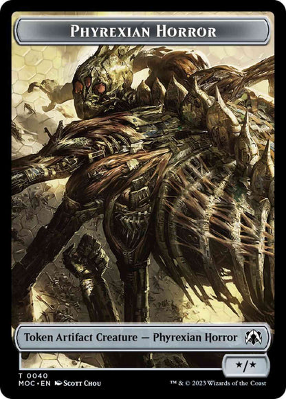 Phyrexian Horror Token (40) // Phyrexian Golem Token (39) [March of the Machine: Commander: Tokens] [Non-Foil]