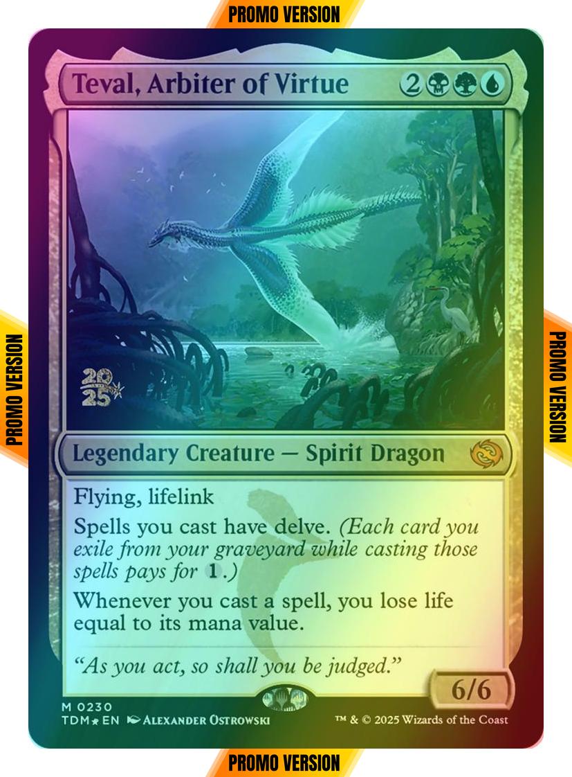 Teval, Arbiter of Virtue [230s] [Prerelease] [Tarkir: Dragonstorm: Promos] [Foil]