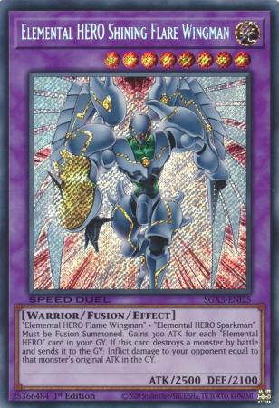 Elemental HERO Shining Flare Wingman - SGX3-ENI25 - Secret Rare - 1st Edition