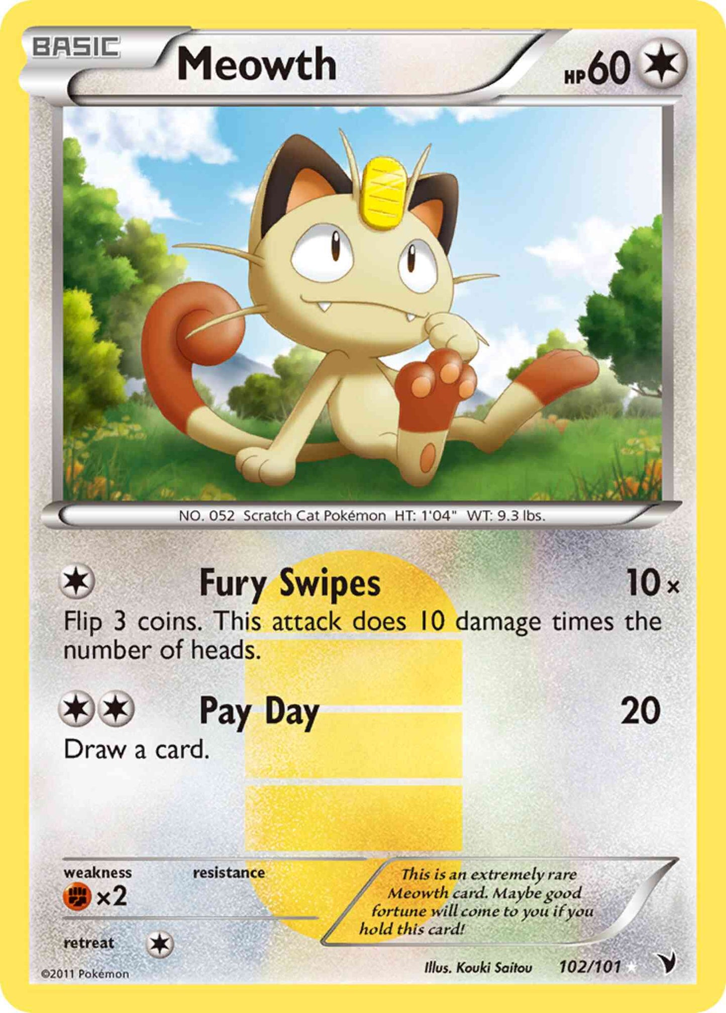 Meowth - 102/101 - Rare Holo [bw3-102] [Holo]