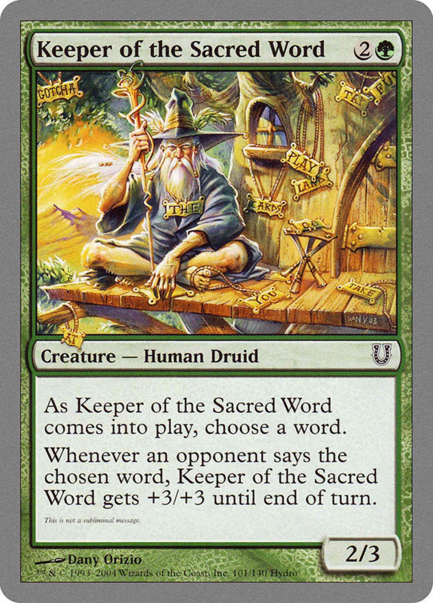 Keeper of the Sacred Word [101] [Unhinged] [Non-Foil]