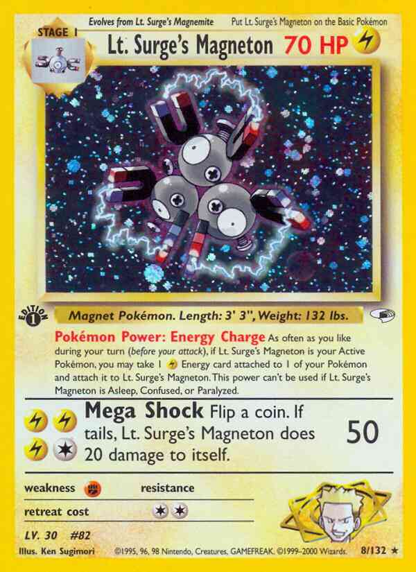 Lt. Surge's Magneton - 8/132 - Rare - 1st Edition [gym1-8] [Holo]
