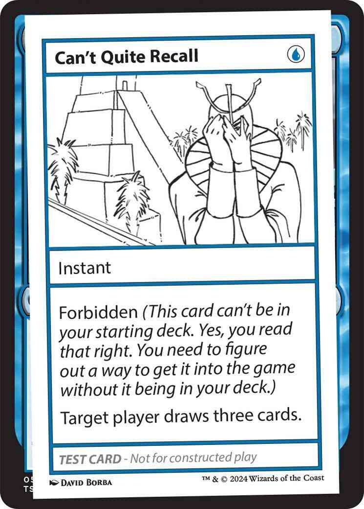 Can't Quite Recall [291] [Playtest Card] [Mystery Booster 2] [Non-Foil]