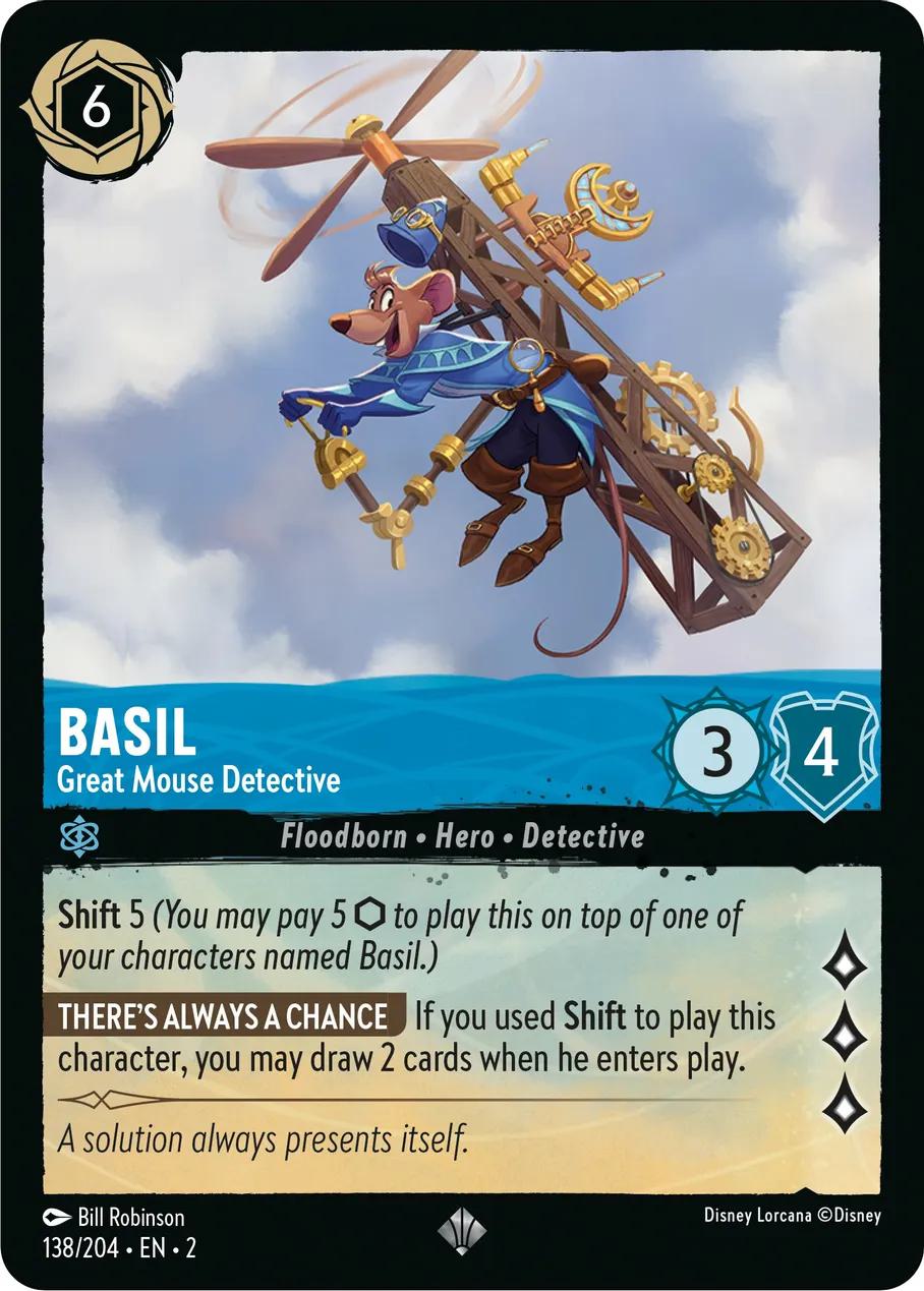 Basil - Great Mouse Detective - 138/204 [Rise Of The Floodborn] [Non-Foil]