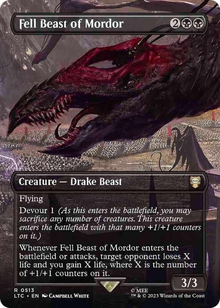 Fell Beast of Mordor [513] [Borderless] [The Lord of the Rings: Tales of Middle-earth: Commander] [Non-Foil]
