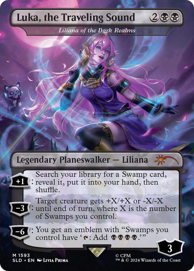 Luka, the Traveling Sound - Liliana of the Dark Realms [1593] [Borderless] [Hatsune Miku: Electric Entourage] [Secret Lair Drop] [Non-Foil]