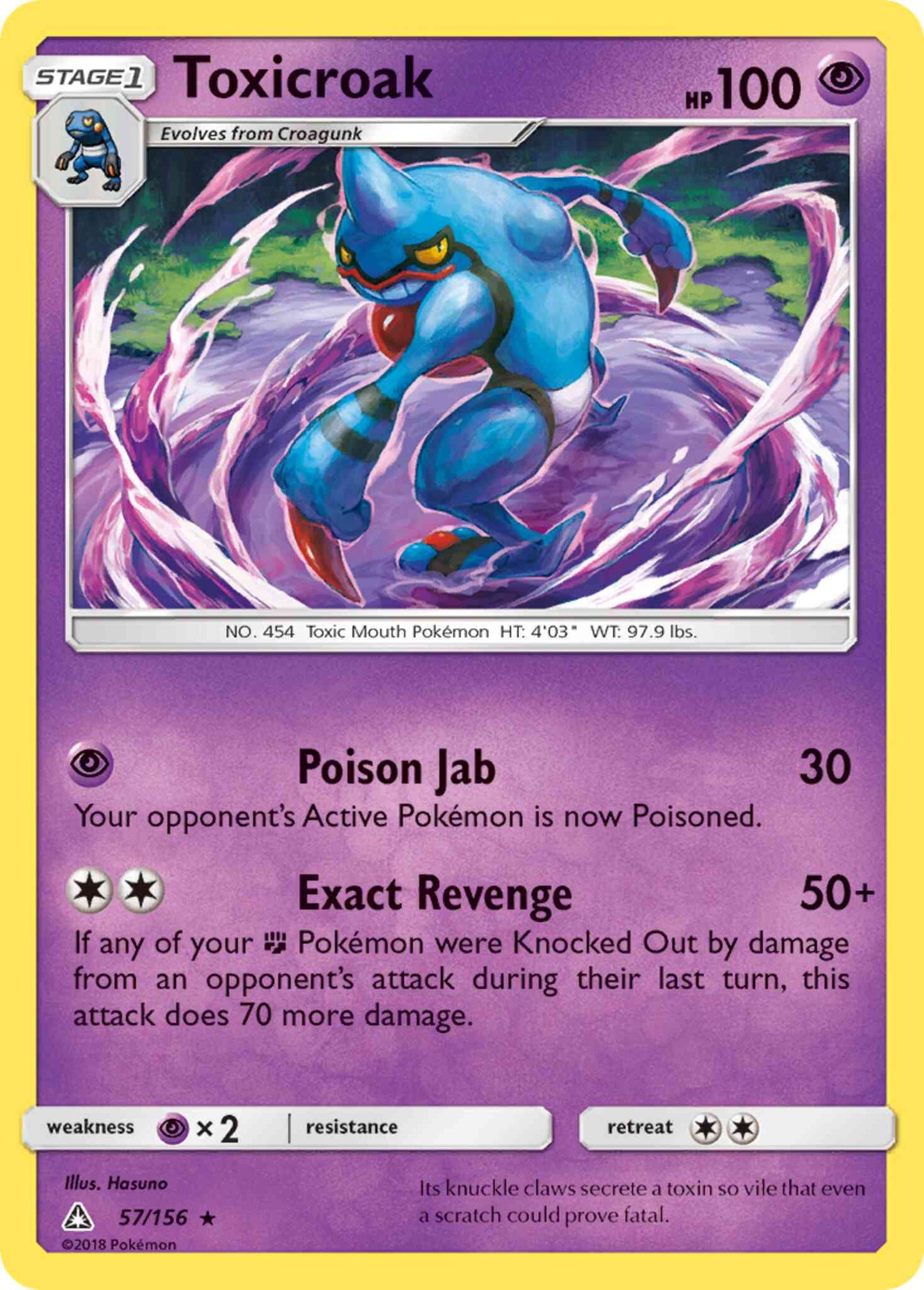 Toxicroak - 57/156 - Rare [sm5-57] [Non-Holo]