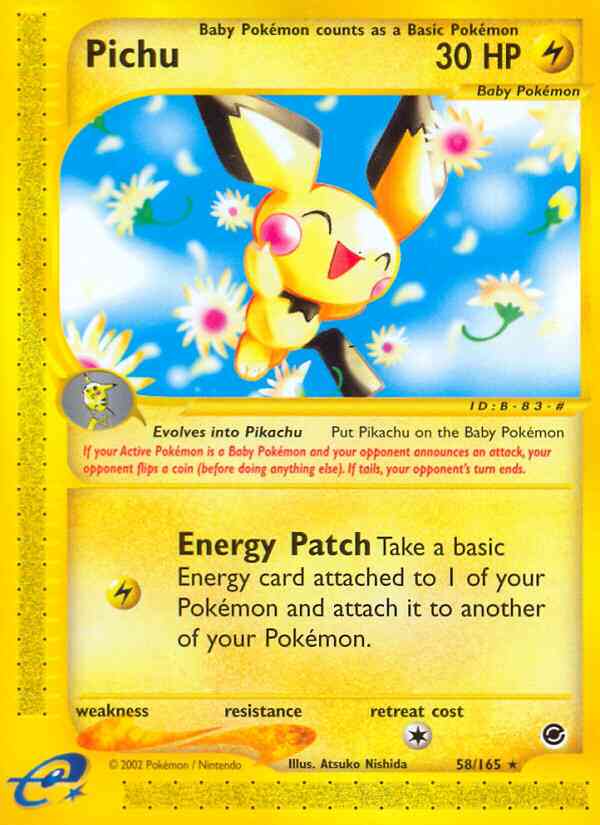 Pichu - 58/165 - Rare [ecard1-58] [Non-Holo]