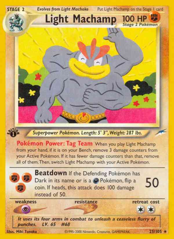 Light Machamp - 25/105 - Rare - 1st Edition [neo4-25] [Non-Holo]