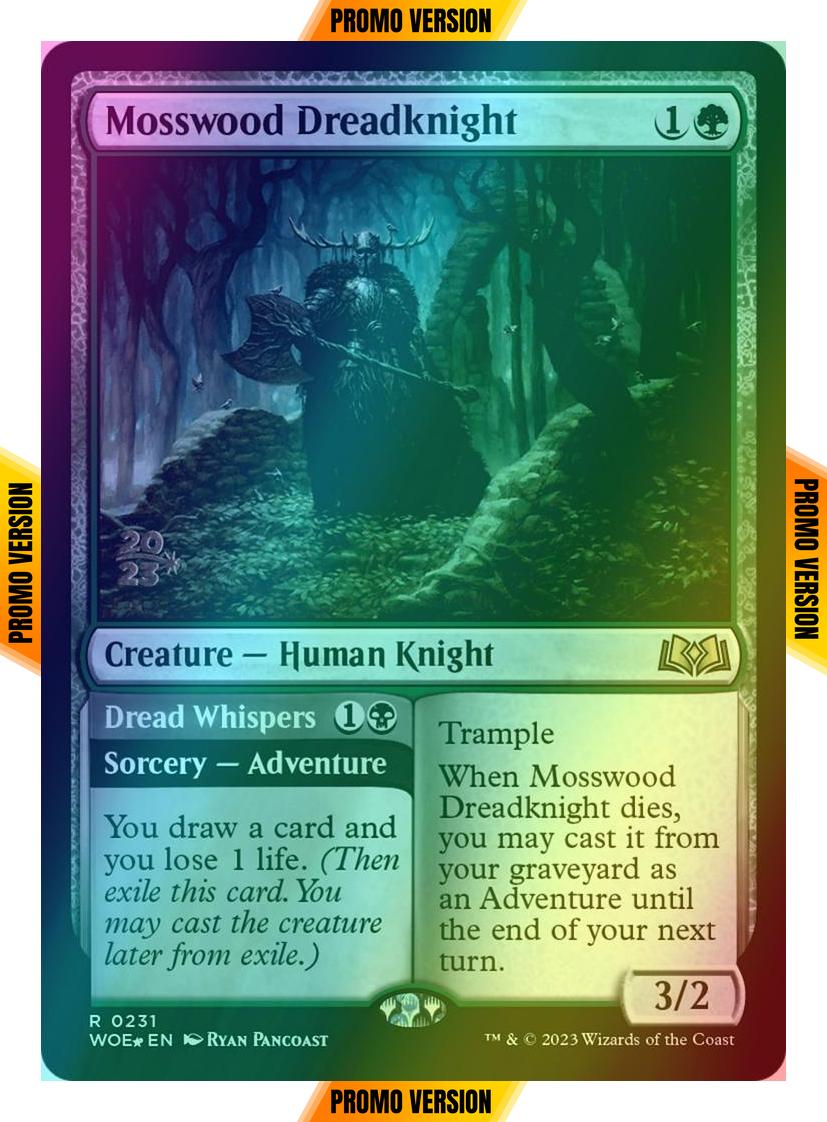 Mosswood Dreadknight // Dread Whispers [231s] [Prerelease] [Wilds of Eldraine: Promos] [Foil]