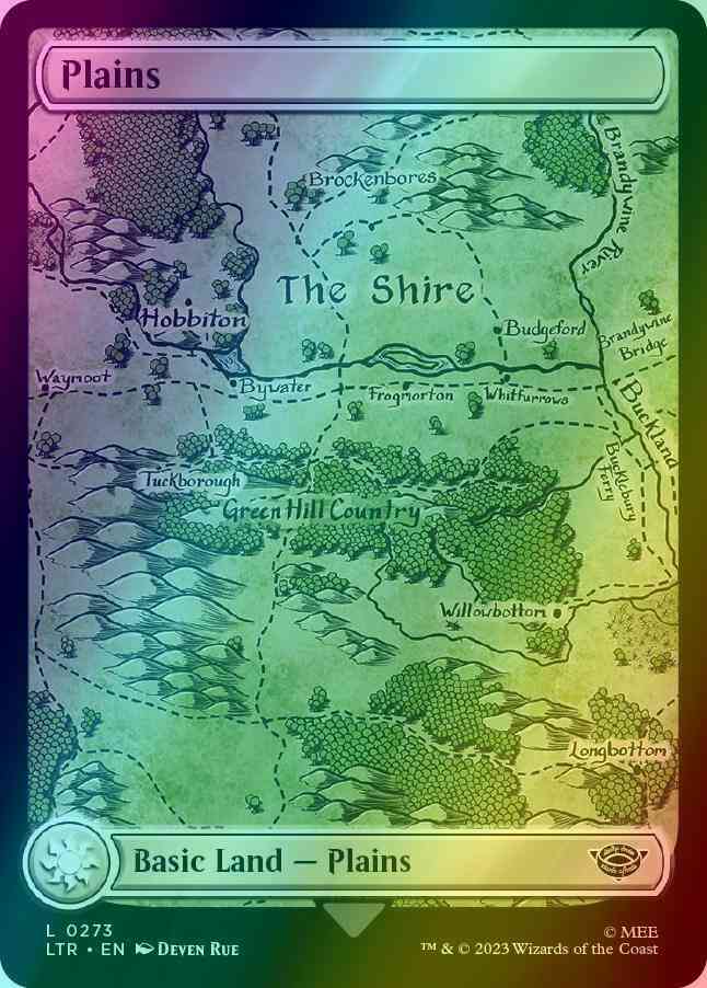 Plains [273] [Full Art] [Map Lands] [The Lord of the Rings: Tales of Middle-earth] [Foil]