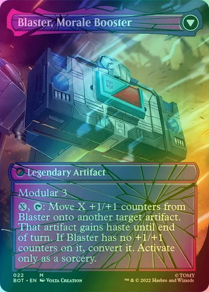 Blaster, Combat DJ // Blaster, Morale Booster [22] [Borderless] [Shattered Glass] [Universes Beyond: Transformers] [Foil]
