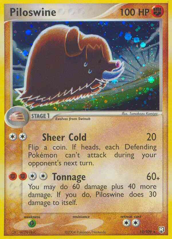 Piloswine - 13/109 - Rare Holo [ex7-13] [Reverse Holo]