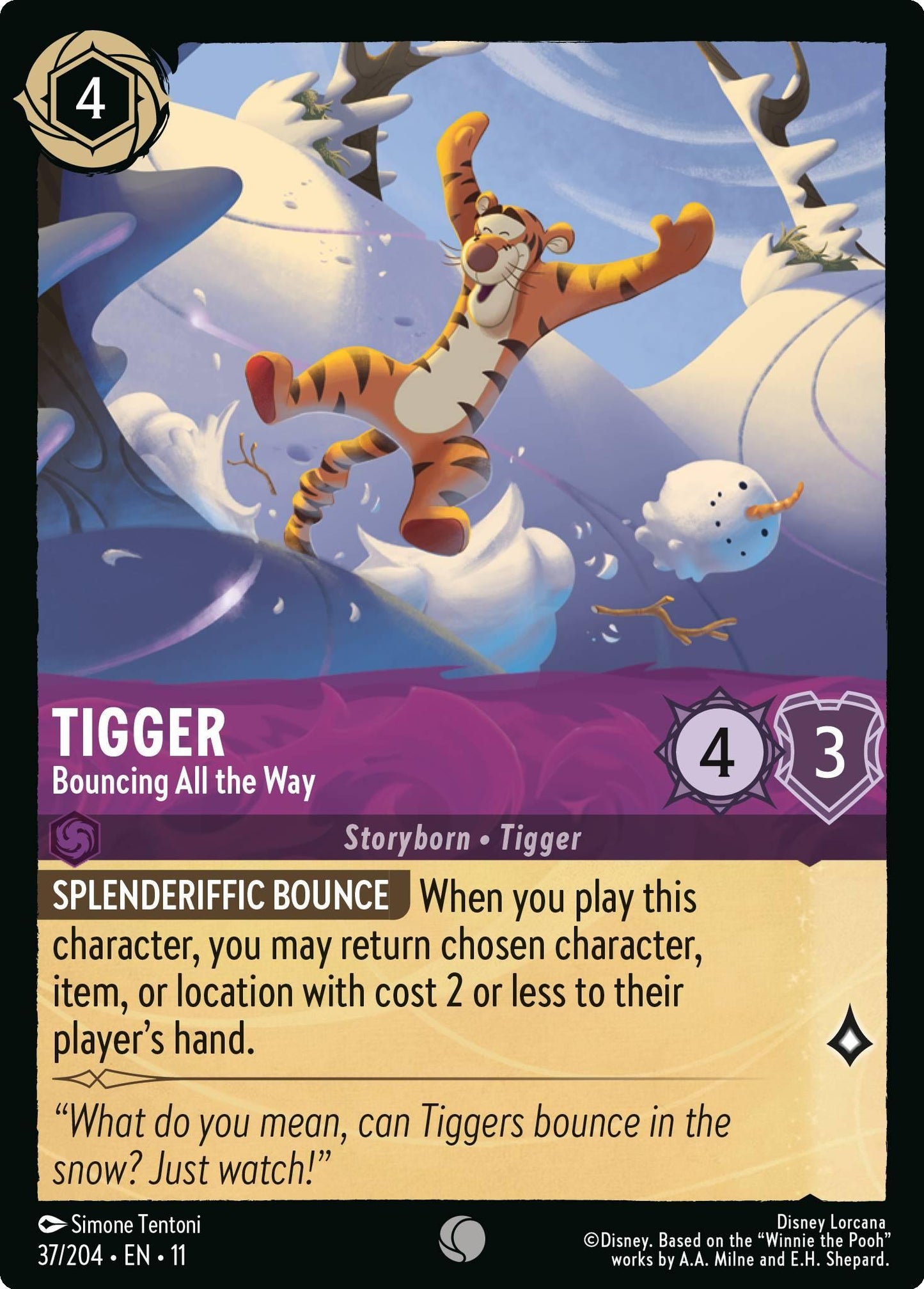 Tigger - Bouncing All the Way - 37/204 [Winterspell] [Non-Foil]