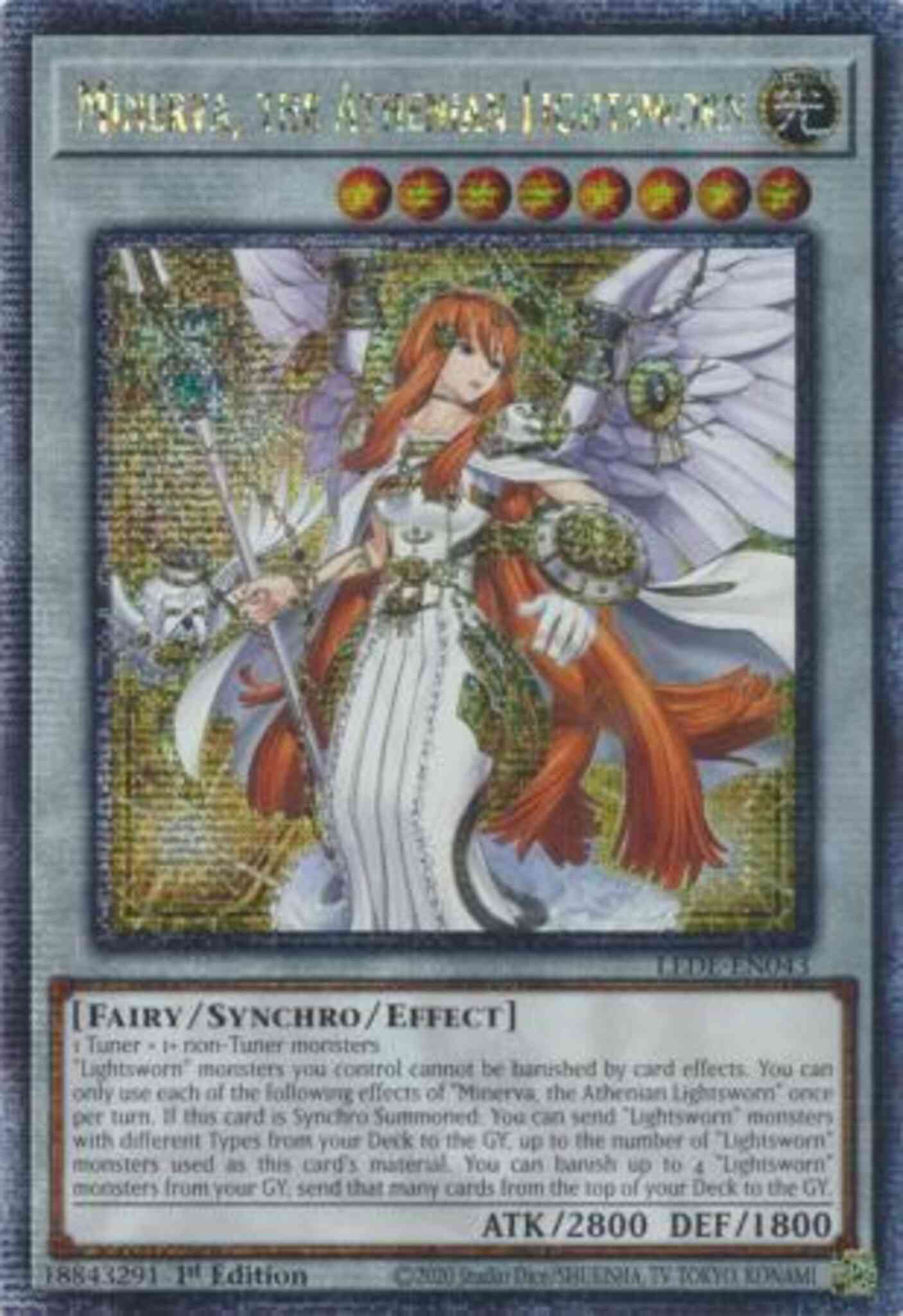Minerva, the Athenian Lightsworn - LEDE-EN043 - Quarter Century Secret Rare - 1st Edition