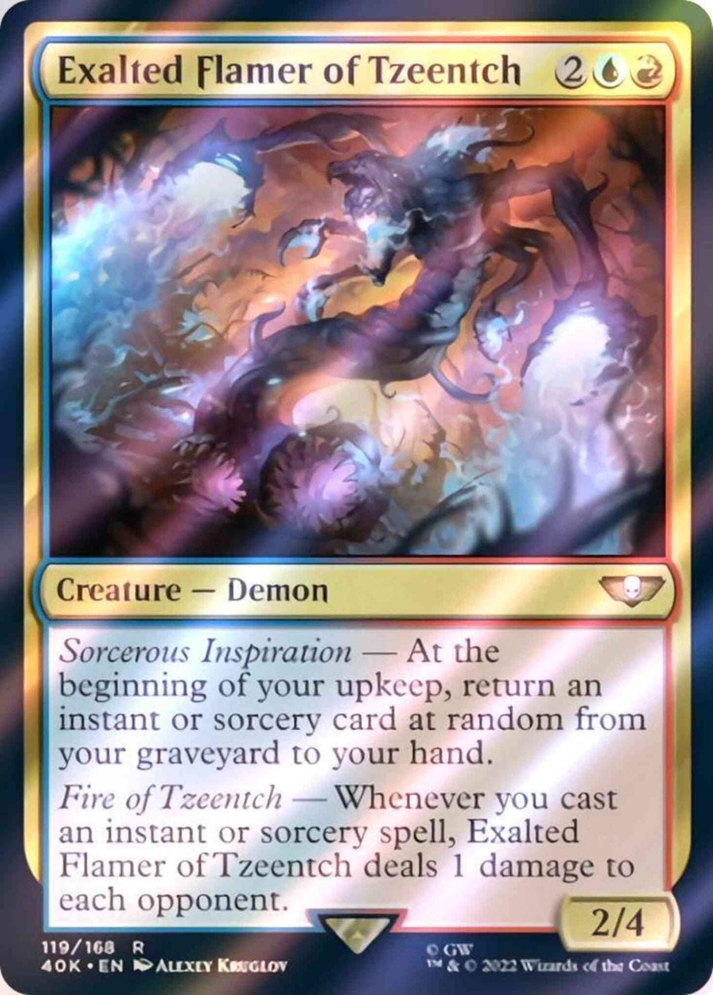 Exalted Flamer of Tzeentch [119] [Universes Beyond: Warhammer 40,000] [Surge Foil]