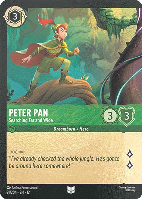 Peter Pan - Searching Far and Wide (Extended Art) - 81/204 [Wilds Unknown] [Cold Foil]
