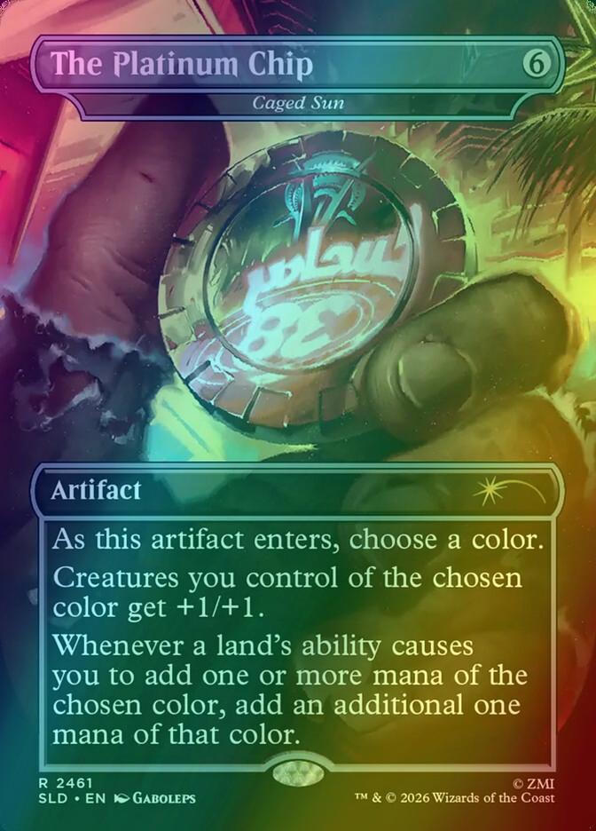 The Platinum Chip - Caged Sun [2461] [Borderless] [Fallout: Welcome to New Vegas] [Secret Lair Drop] [Foil]