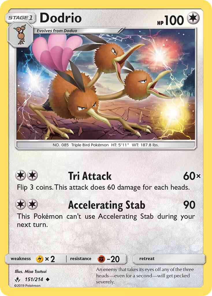 Dodrio - 151/214 - Uncommon [sm10-151] [Reverse Holo]