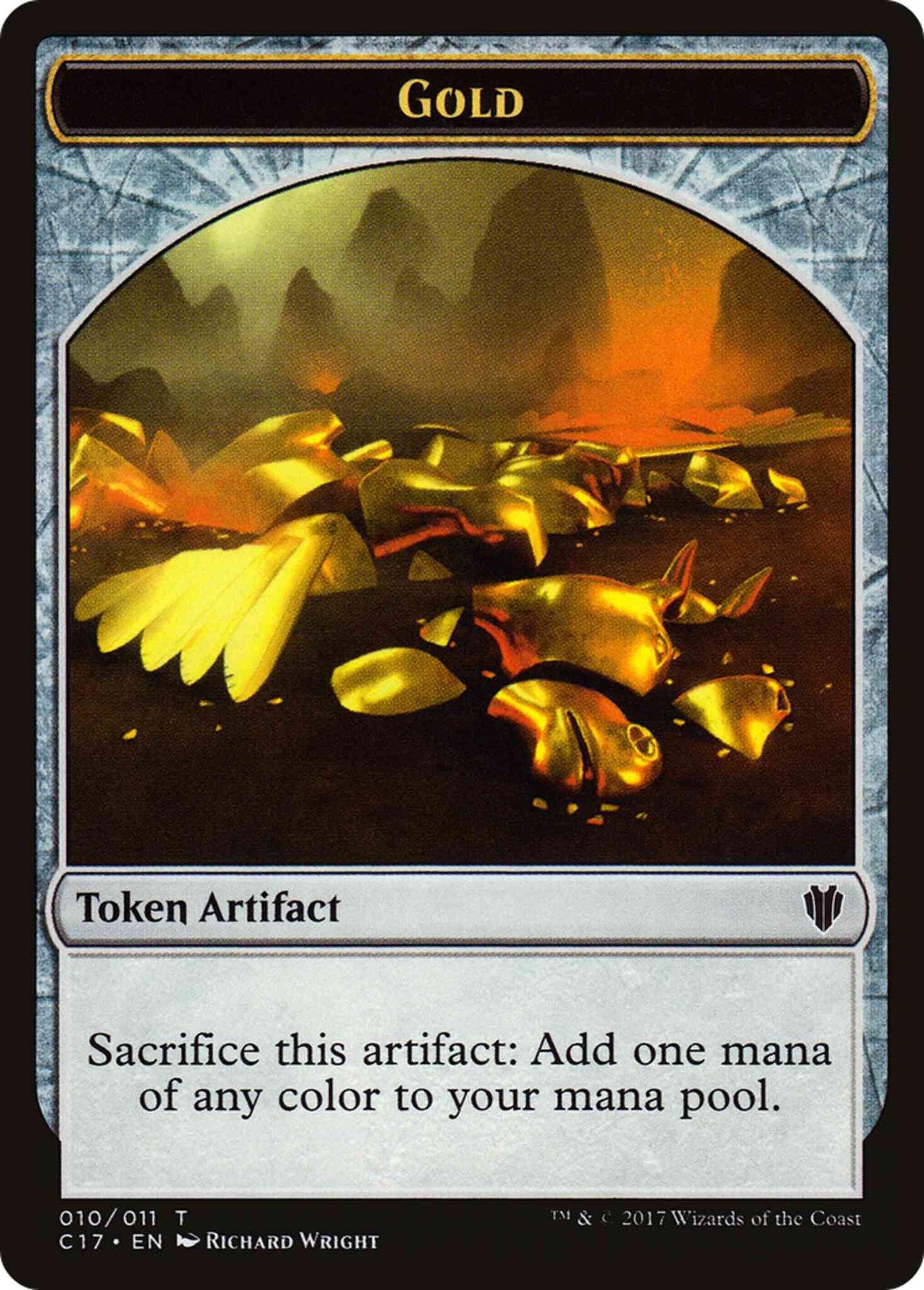 Gold Token (10) // Zombie Token (05) [Commander 2017 Tokens] [Non-Foil]