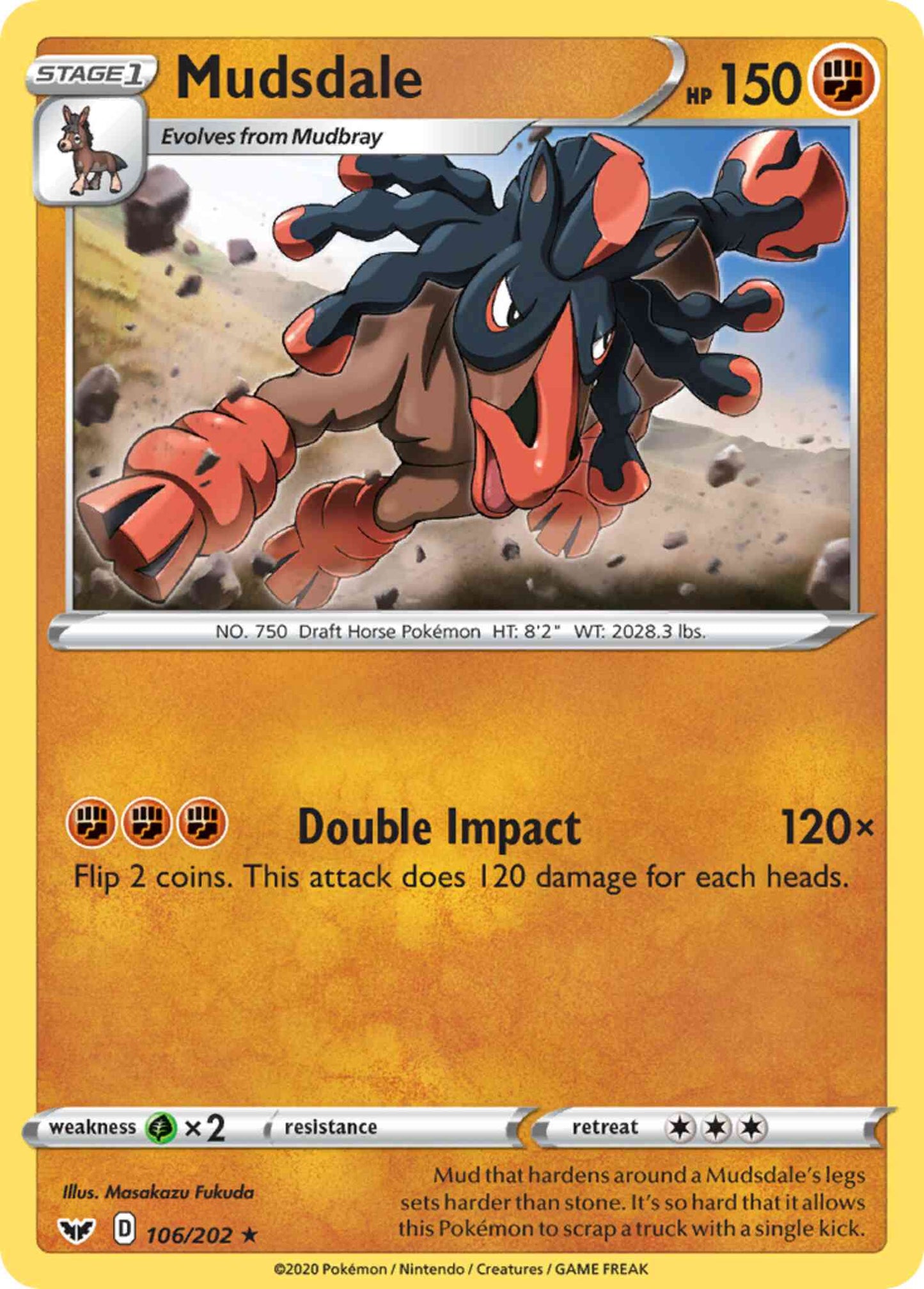 Mudsdale - 106/202 - Rare [swsh1-106] [Reverse Holo]