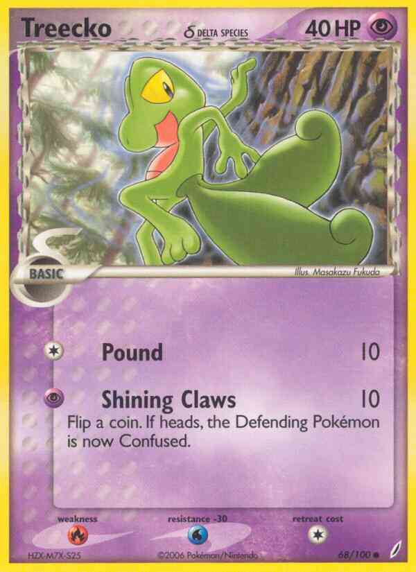 Treecko δ - 68/100 - Common [ex14-68] [Reverse Holo]