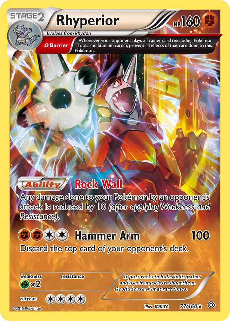 Rhyperior - 77/160 - Rare Holo [xy5-77] [Reverse Holo]