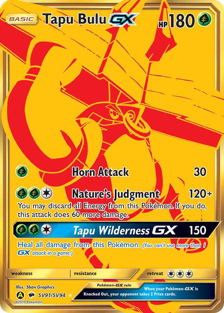 Tapu Bulu-GX - SV91/SV94 - Rare Secret [sma-SV91] [Secret]