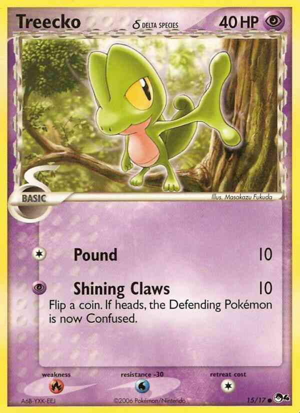 Treecko δ - 15/17 - Common [pop4-15] [Non-Holo]