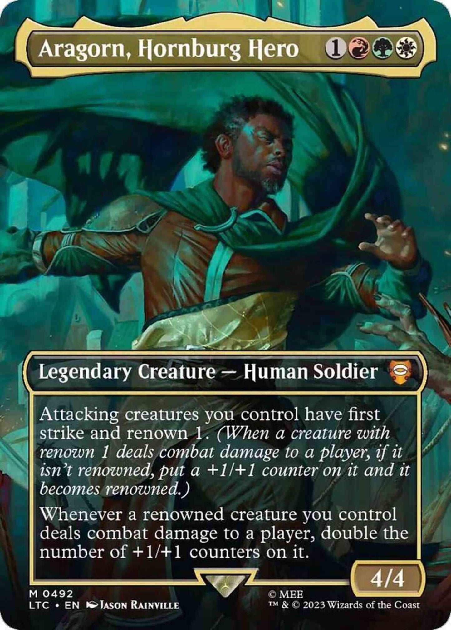 Aragorn, Hornburg Hero [492] [Borderless] [The Lord of the Rings: Tales of Middle-earth: Commander] [Non-Foil]