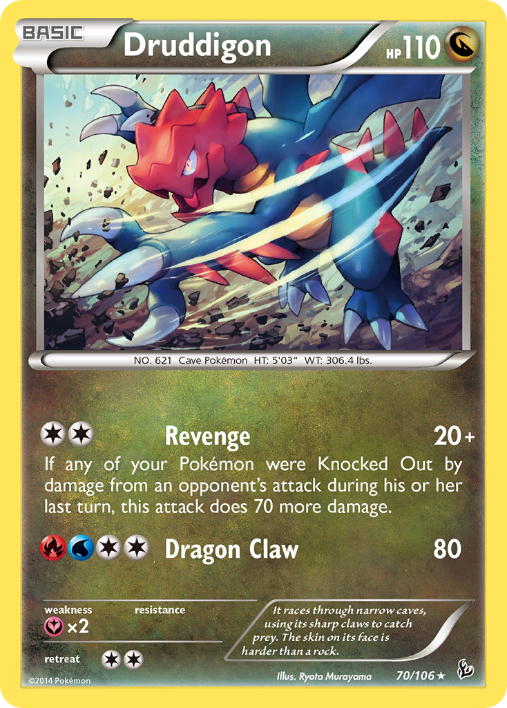 Druddigon - Theme Deck - 70/106 - Rare Holo [xy2-70] [Non-Holo]