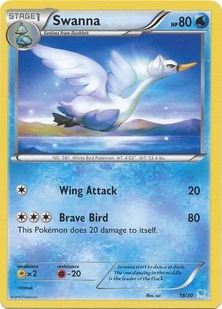 Swanna - 18/30 - [XY Trainer Kit: Pikachu Libre & Suicune (Suicune)] [Non-Holo]