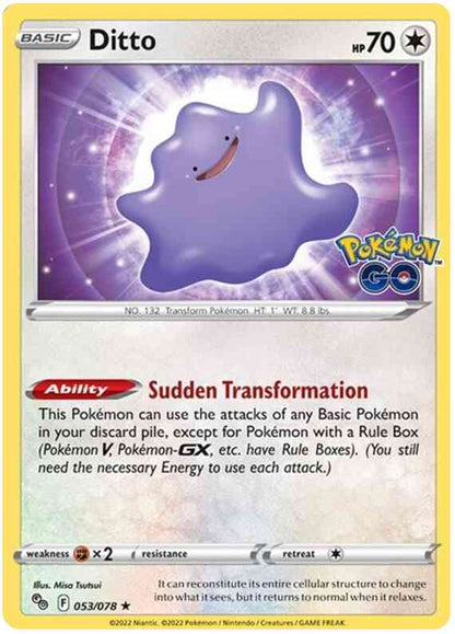 Numel - Ditto Unpeeled Sticker  - 013/078 - Common [pgo-013] [Reverse Holo]