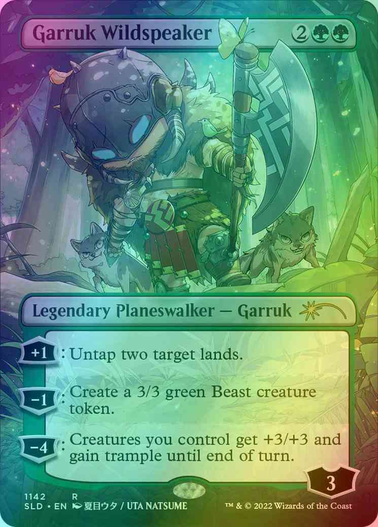 Garruk Wildspeaker [1142] [Borderless] [Li'l'er Walkers] [Secret Lair Drop] [Foil]