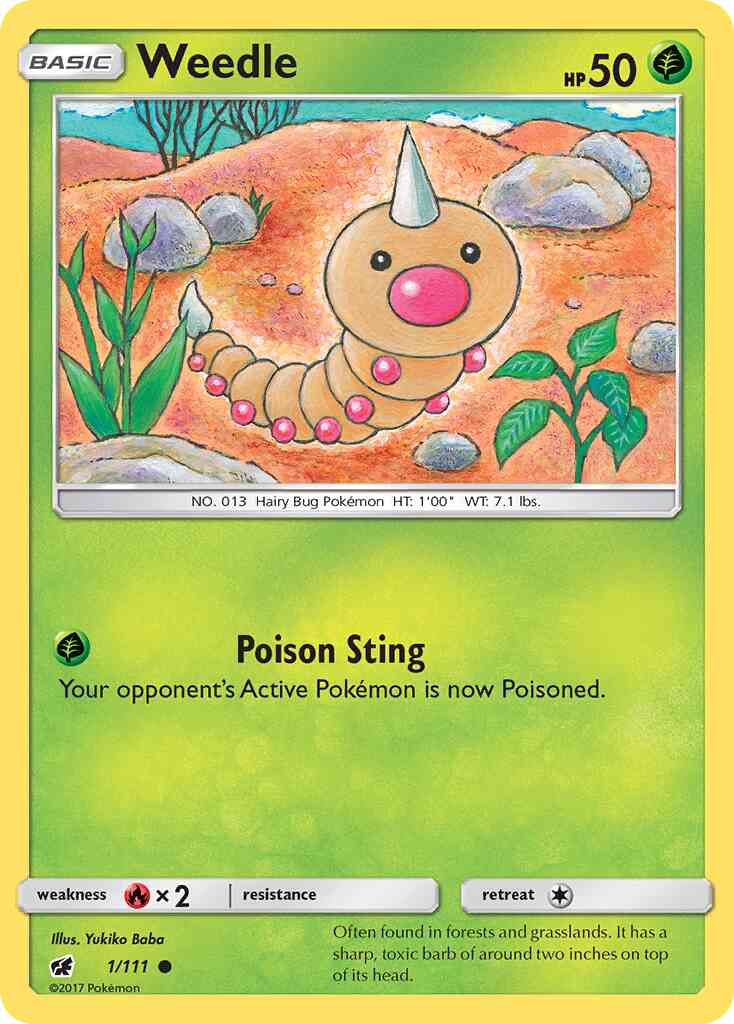 Weedle - 1/111 - Common [sm4-1] [Reverse Holo]